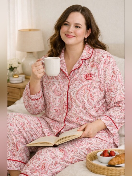 Ralph Lauren Other - Ralph Lauren Pink Paisley Cotton Blend 2-pc. Pajamas Set LRL Embroidery Medium